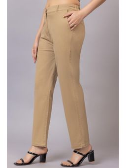 MLADA - Women Beige Straight Fit Trouser