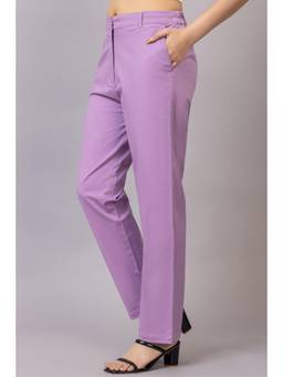 MLADA - Women Lavender Straight Fit Trouser