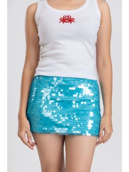 PAST MODERN - Blue Shell Sequin Skirt