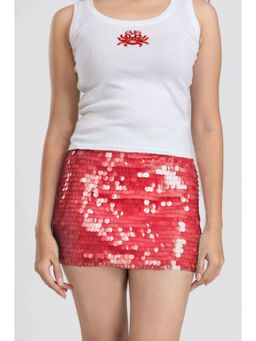 PAST MODERN - Red Shell Sequin Skirt