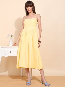 Saffe - Women Yellow Solid Dress