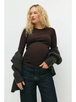 H&M - Women Brown MAMA Ribbed Jersey Top