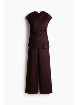 H&M - Women Brown MAMA 2-Piece Crinkled Jersey Set