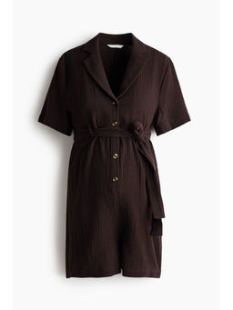 H&M - Women Brown MAMA Cotton Muslin Playsuit