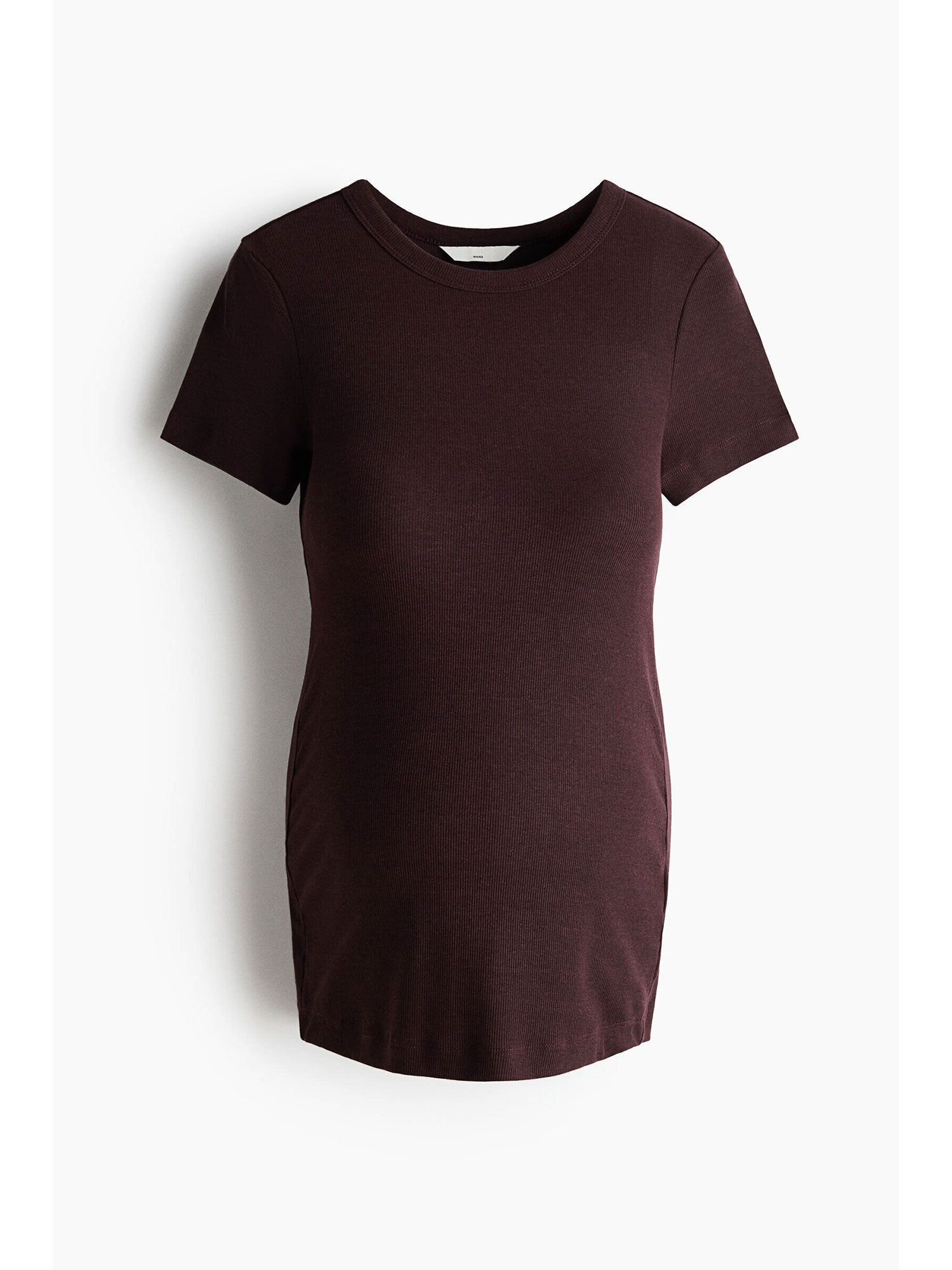 h&m Women Brown MAMA Ribbed Jersey T-Shirt-picture-38