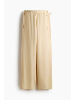 H&M - Women Yellow MAMA Linen-Blend Drawstring Trousers