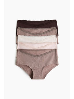 H&M - Women Beige MAMA 5-Pack Hipster Briefs