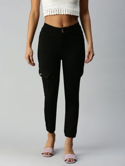 SHOWOFF - Womens Jogger Clean Look Black Jeans