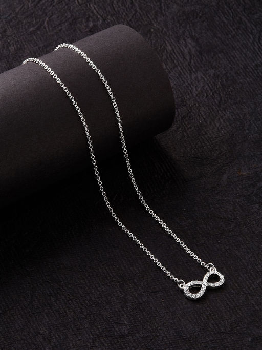 Accessorize London Womens Silver Crystal Eternity Symbol Pendant necklace