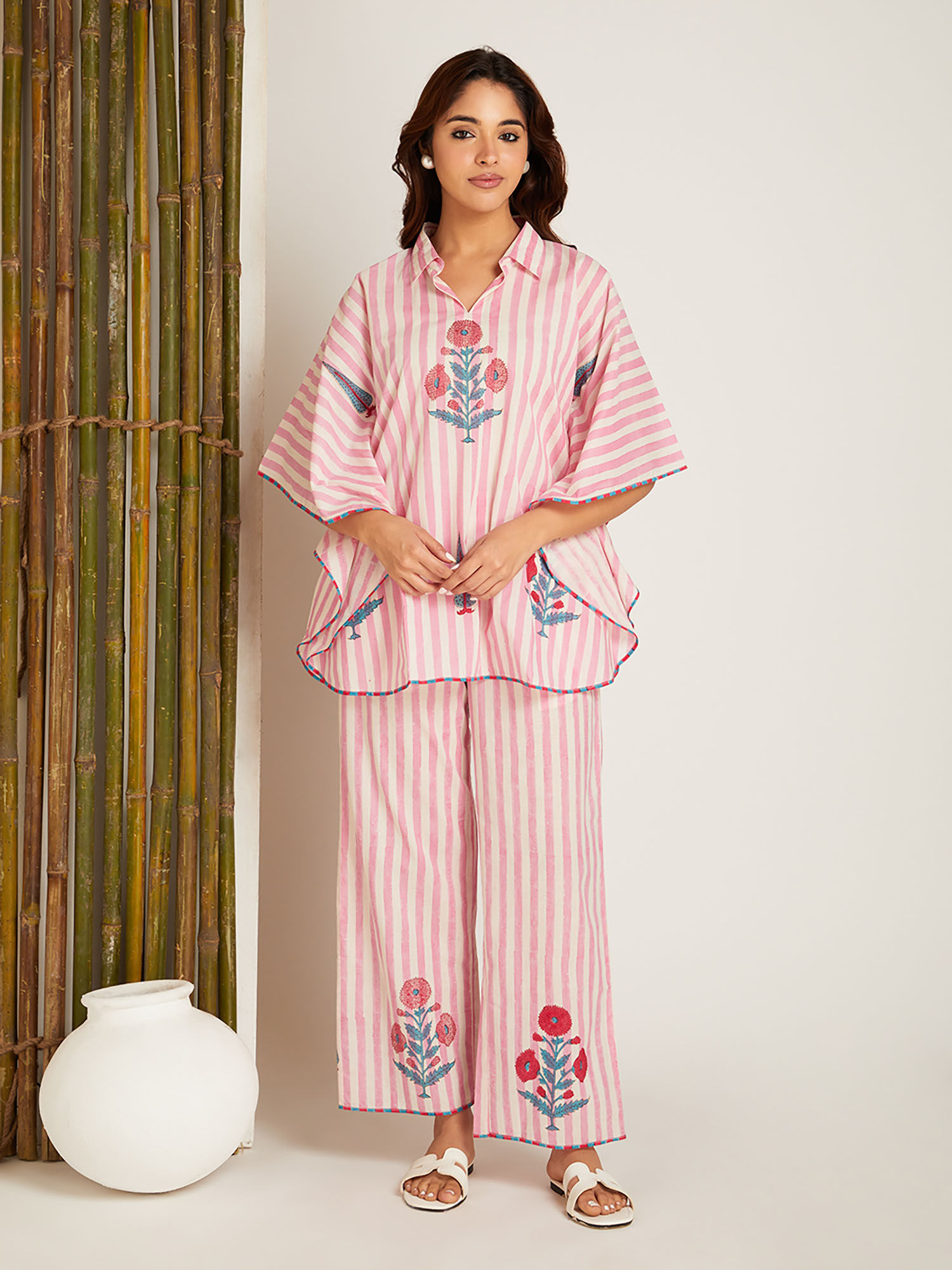 shaaba clothing Pink Hand Block Printed Cotton Co-Ord (Set of 2)-picture-18