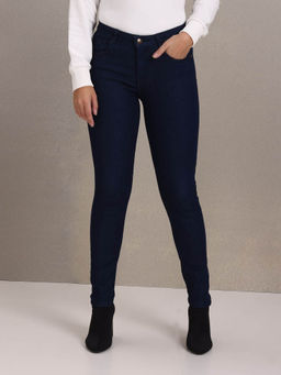 U.S. POLO ASSN. - Women Dark Blue Rinsed Skinny Fit Jeans