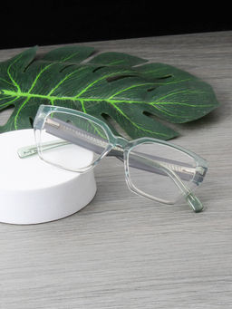 TED SMITH - Green Unisex Full Rim Rectangle Spectacles Frames (AZZURA_C4)