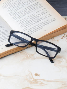 TED SMITH - Unisex Black Full Rim Rectangle Frames (ELLIS_C1)