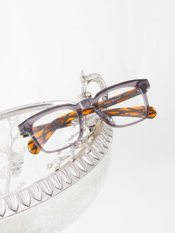 TED SMITH - Unisex Grey Full Rim Square Frames (EUGENE_C3)
