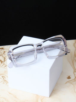 TED SMITH - Grey Unisex Full Rim Rectangle Frames (LILITH_C3)