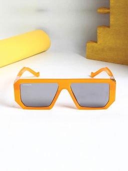 ROYALTAIL - Black Rectangle Orange Professor Trump Sunglasses (RT-SUNG-070) (50)