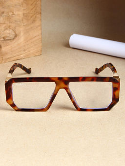 ROYALTAIL - Rectangle Demi Brown Professor Trump Sunglasses (RT-SUNG-074) (50)