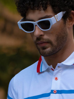 ROYALTAIL - Black UV Protection Vintage Cat Eye White Sunglasses (RT-SUNG-077) (55)