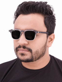 ROYALTAIL - Unisex Black Glass and Black Frame Square Kingsman-01 Series Sunglasses (RT-SUNG-093) (50)