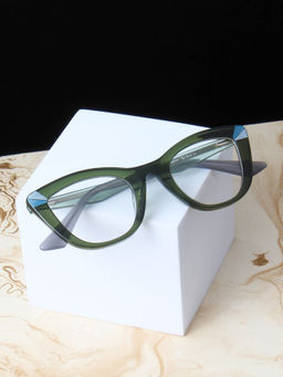 TED SMITH - Women Green Cat Eye Full Rimmed Frames (SUZIE_C2)