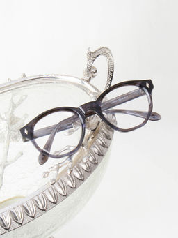 TED SMITH - Grey Unisex Full Rim Round Frames (URIEL_C3)