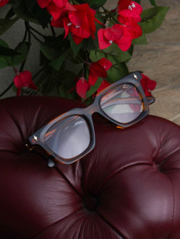 TED SMITH - Unisex Brown Printed Full Rim Square Frame (VECNA_C5)