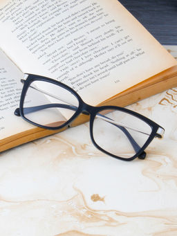 TED SMITH - Black Solid Cat Eye Frame Full Rim Frame (VENEZIA_C1)