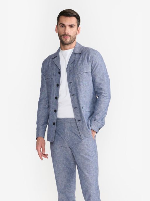Perona Kenneth Blue Single Breasted Blazer