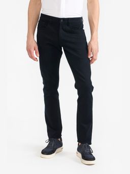 Perona - Hakimi Navy Blue Solid Mid Waist Pant