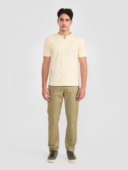 Perona - Off White Baron Cotton Crew Neck Solid/Plain T-Shirt