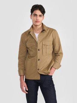 Perona - Brown Derel Cotton Blend Solid Shirt