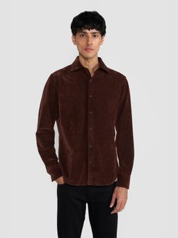 Perona - Rust Dominic Cotton Blend Solid Shirt