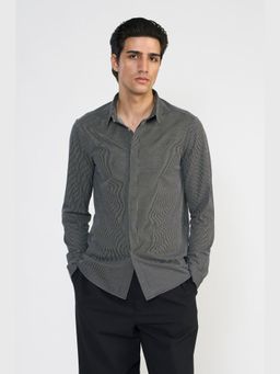 Perona - Black Emilio Cotton Blend Stripes Shirt