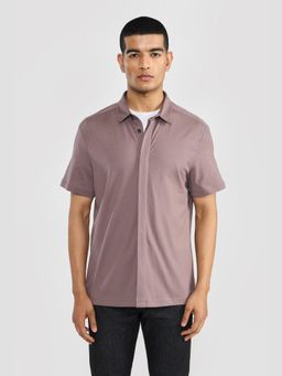 Perona - Brown Isaias Pure Cotton Solid Shirt