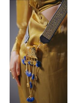 DaMAK - Gold Banarasi Mini Bag With Detachable Strap