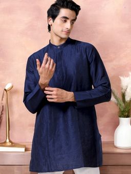 TATTVA - Floral Woven Mandarin Collar Straight Kurta