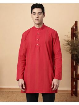 TATTVA - Men Stripes Printed Straight Short Kurta