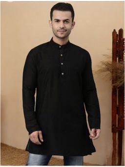 TATTVA - Men Black Solid Straight Kurta