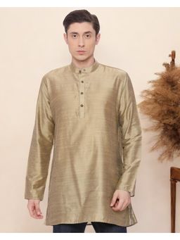TATTVA - Men Beige Solid Straight Kurta