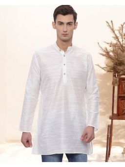 TATTVA - Men White Solid Straight Kurta