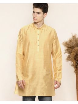 TATTVA - Men Gold Solid Straight Kurta