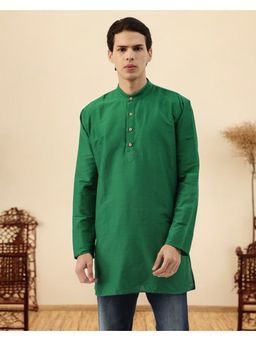 TATTVA - Men Green Solid Straight Kurta