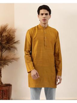 TATTVA - Men Mustard Solid Straight Kurta