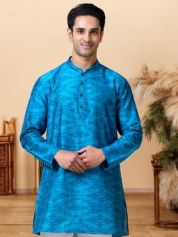 TATTVA - Ethnic Motifs Printed Mandarin Collar Straight Short Kurta