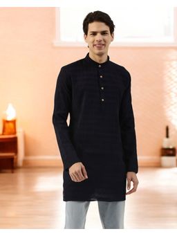 TATTVA - Long Sleeves Mandarin Collar Thread Work Pathani Kurta