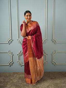 Shobitam - Maroon Sailaja Uppala Silk Saree