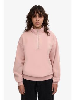 Twenty Dresses by Nykaa Fashion - Womens Pink High Neck Plain Sweatshirt