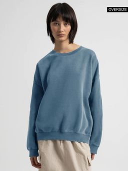 Twenty Dresses by Nykaa Fashion - Womens Blue Solid Plain Sweatshirt