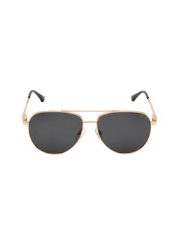 KOSCH ELEMENTE - Unisex Gold Sunglasses with Polarised Black Lens (56)