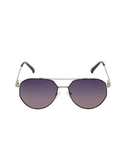 KOSCH ELEMENTE - Men Silver / Blak Sunglasses with Polarised Purple Lens (58)